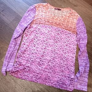 Prana Purple and Orange Long Sleeve Top